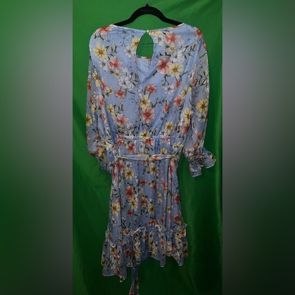 Calvin Klein Floral Blue Dress size 14W - Picture 5 of 9